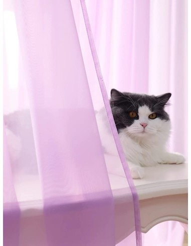 Прозрачен плат от воал в светло лилав цвят-2