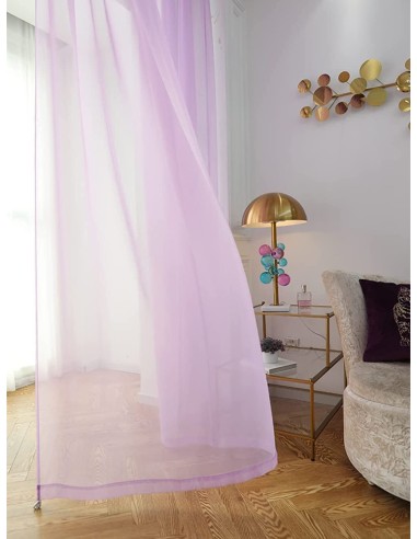 Прозрачен плат от воал в светло лилав цвят-3