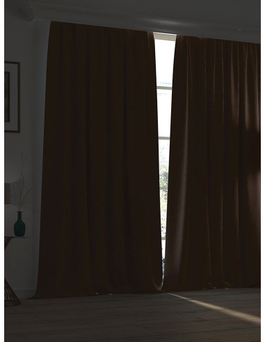 Матова блекаут завеса в кафяв цвят-2