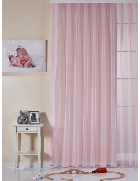 Едноцветна органза в розов цвят-1