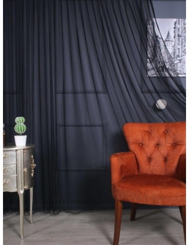 Готово перде от черен воал 6x2.50м.-2