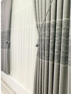 Готова завеса тип пано в меланжиран светло сив цвят 3x2.50м.-1