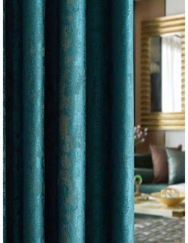 Плат за завеса с петниста шарка в тюркоазен цвят-2