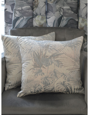 Възглавници с тропически десен в светло сив цвят-1
