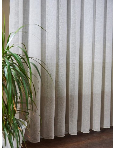 Ленено перде с бордюр от три цвята в бежов нюанс-2