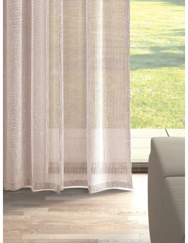 Ленено перде в бледо розов нюанс-2