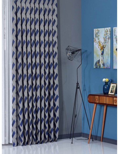 Стилна завеса от сатен с ромбовидни детайли-2