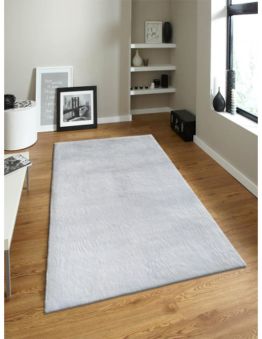 Мек килим от еко кожа в светло сив цвят 60x140см.-1