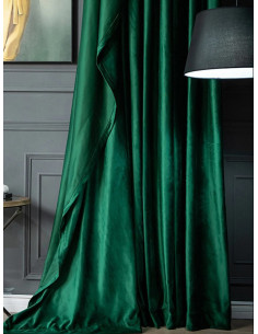 Завеса от плюш в тъмно зелен цвят-1