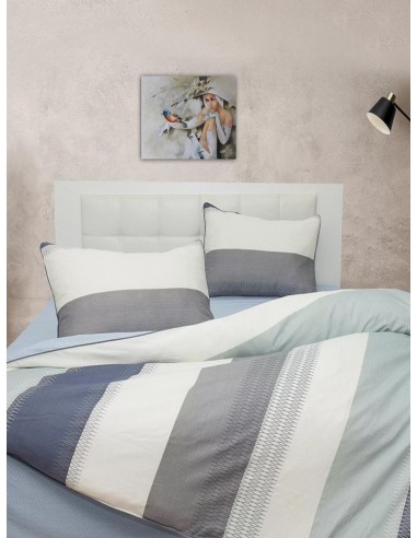 Двоен спален комплект от памучен сатен Темза-2