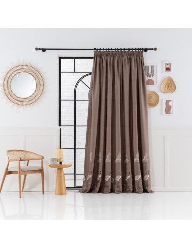 Завеса с ленена структура на птици-5