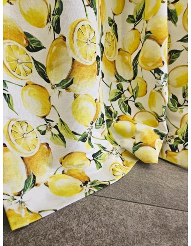 Плат за плътно перде с шарка от ярки лимони-3