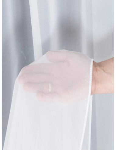 Готово перде от изчистен бял воал 6x2.50м.-2