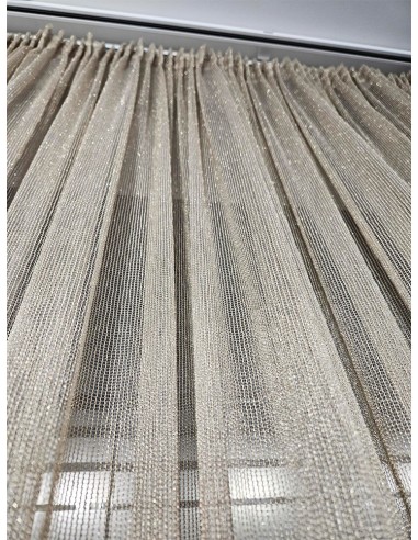 Стилно тънко перде в златист нюанс с блясък 5x2.60м.-2