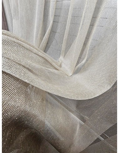 Стилно тънко перде в златист нюанс с блясък 5x2.60м.-3