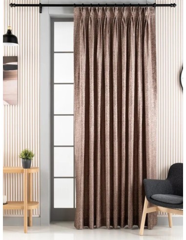 Завеса с повтаряща се шарка в капучино и златисто-2