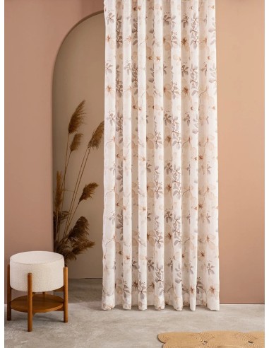 Полупрозрачно перде с флорални мотиви-2