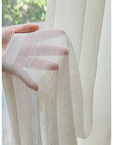 Плат с ленена текстура в кремав нюанс-3