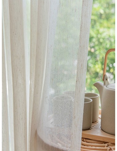 Плат с ленена текстура в кремав нюанс-2