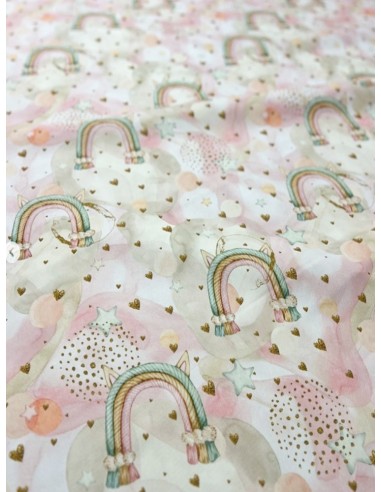 Детска завеса с дъги и сърца-2