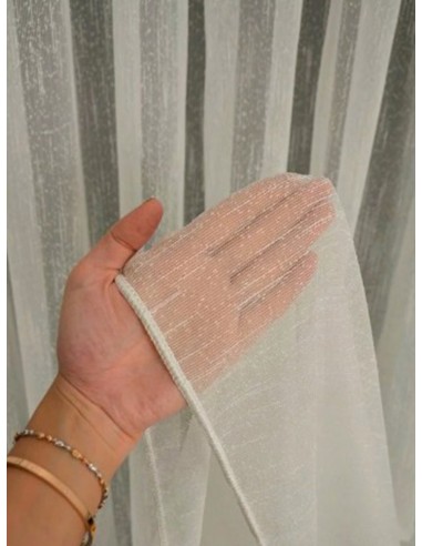 Готово тънко перде с нишки в слонова кост 3.00x2.50м.