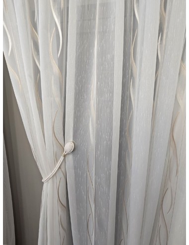 Готово перде с вълнообразна шарка в бежов цвят 3.00x2.50м.