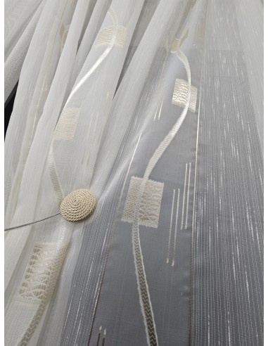 Готово перде в слонова кост и светло бежови квадрати 6.00x2.50м.