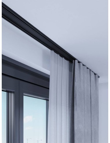 Черна двуканална алуминиева релса