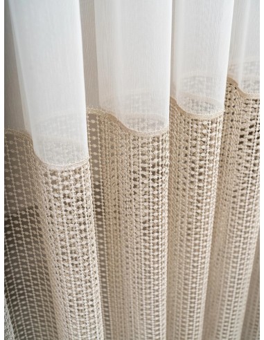 Перде с нежна плетка в капучино