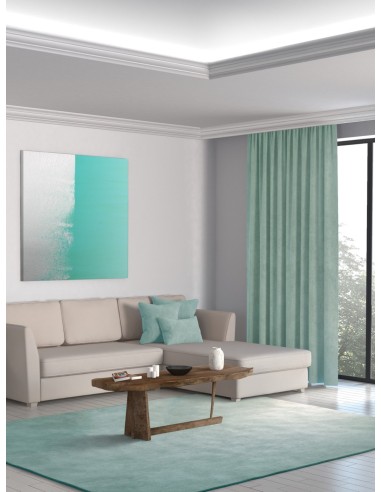 Мека завеса в цвят мента с фина структура