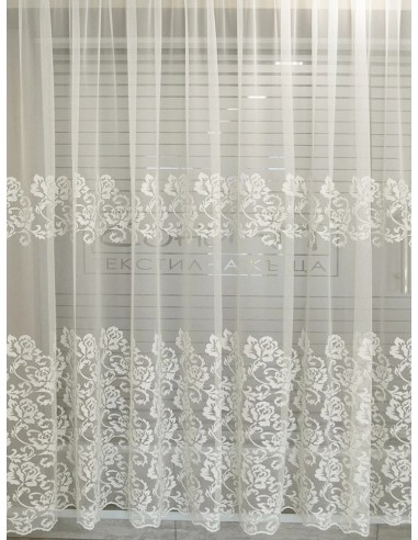 Готово перде от бродерия с бели рози 1.50х2.50м.