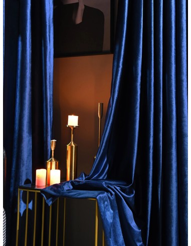 Плюш за завеси в кралско синьо