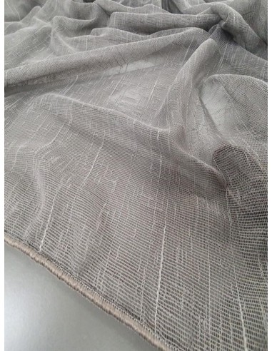 Готово тънко перде с ленена структура в сив нюанс 6.50x2.50м.-3