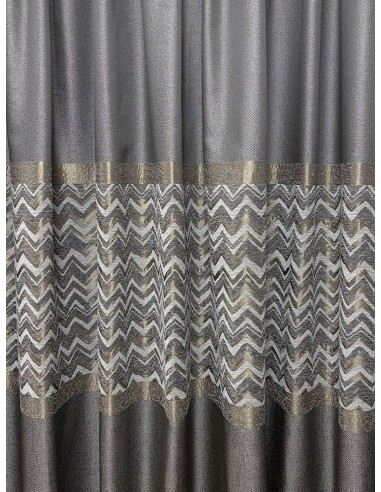 Пано завеса със зиг-заг мотив в сиво и златно 3м.