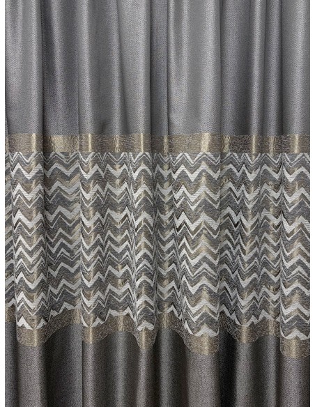 Пано завеса със зиг-заг мотив в сиво и златно 3м.