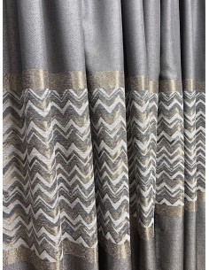 Пано завеса със зиг-заг мотив в сиво и златно 3м.