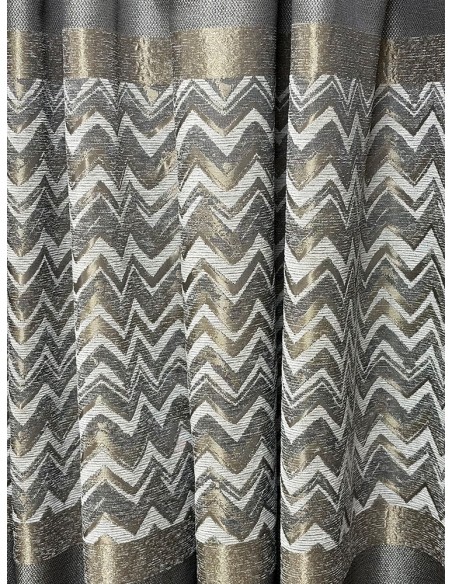 Пано завеса със зиг-заг мотив в сиво и златно 3м.