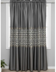 Пано завеса със зиг-заг мотив в сиво и златно 3м.