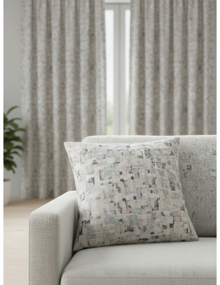 Памучен плат с артистична текстура и пастелни акценти