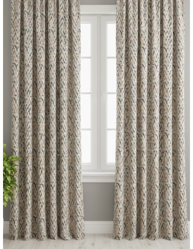 Памучна материя на зиг-заг в тюркоазен и оранжев цвят