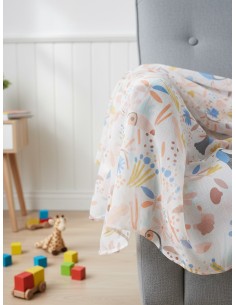 Детско перде с шарка на птици