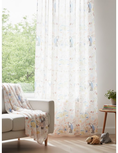 Детско перде с шарка на птици