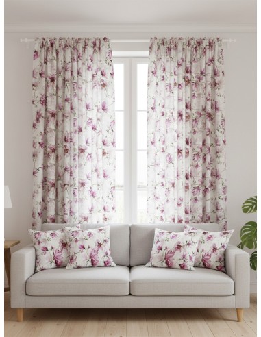 Плат за завеса с нежни розови цветя