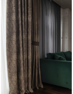 Завеса в кафяв меланжиран нюанс