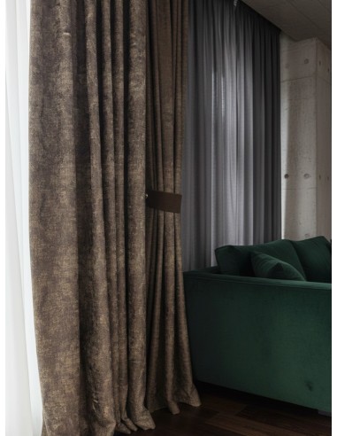 Завеса в кафяв меланжиран нюанс
