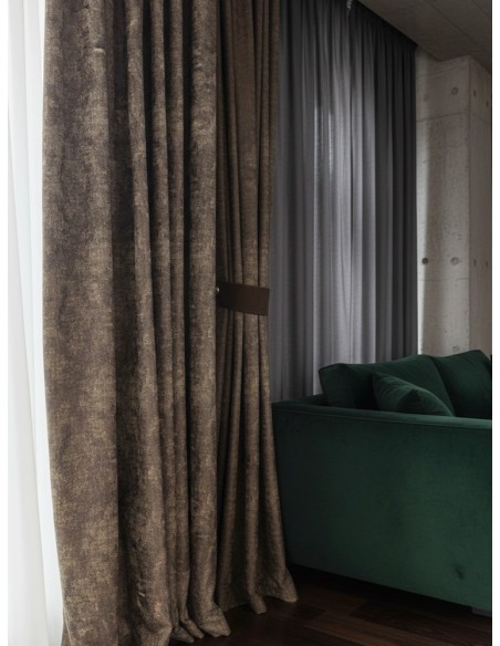 Завеса в кафяв меланжиран нюанс