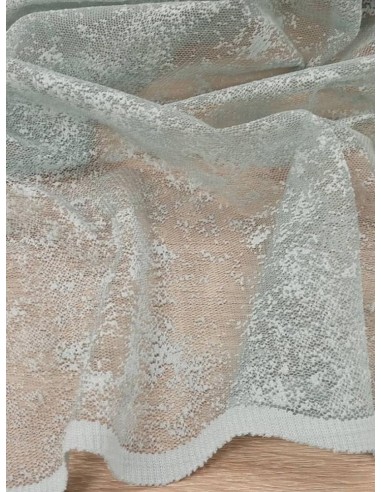 Мрежесто тънко перде в цвят тюркоаз-2