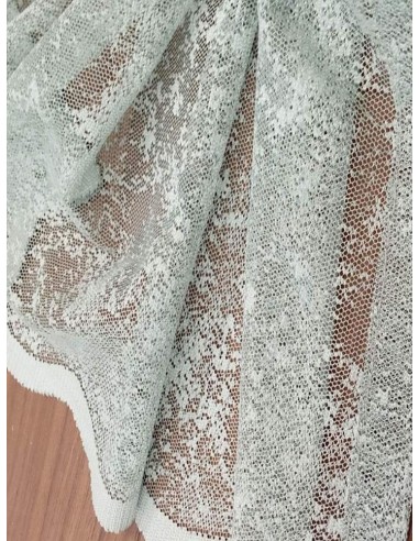 Мрежесто тънко перде в цвят тюркоаз-3