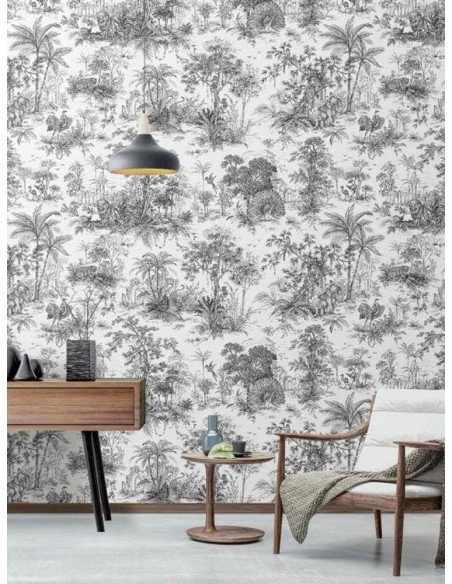 Тропически десен тапети с пауни Серия 9909-7