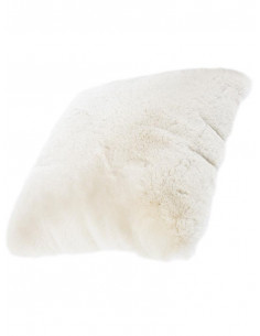 Възглавница от еко кожа с къс косъм Cingoli в бежов цвят-1